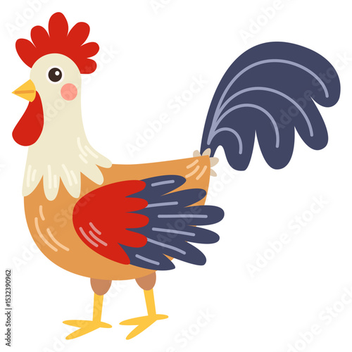 Cute rooster animal illustration
