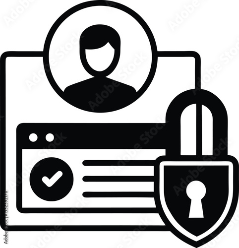 Login Credentials Verification Illustration vector silhouette illustration