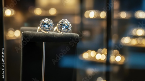Elegant Diamond Earrings on Display
