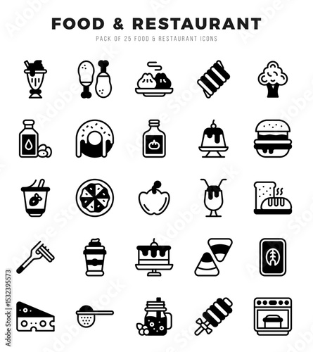 Food and Restaurant icon pack for your website. mobile. presentation. and logo design.