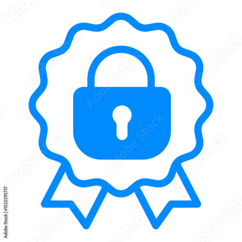Secure Purchase Badge Icon – Lock Symbol in Ribbon Seal