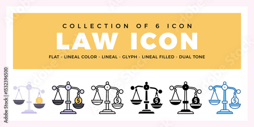 Pack of 6 Vector Law icon
