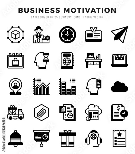 icons set. Business Motivation for web. app. vector illustration.