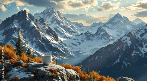 Mountaintop coffee sunrise breathtaking view