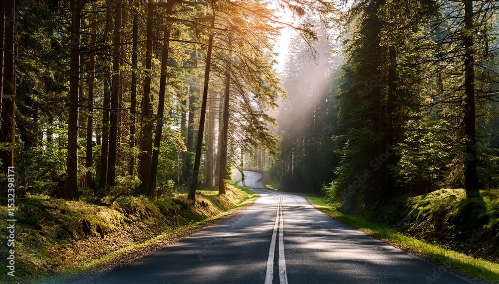 Obraz premium road in forest