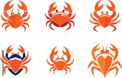 Six Stylish Crab Logo Designs Perfect for Branding Seafood Restaurants or Marine Businesses