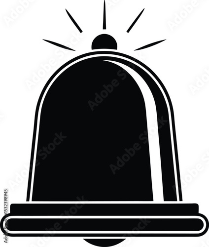 Alert bell – black silhouette on white background