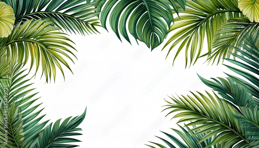 summer coconut palm tree leaf decoration corner design no background summer coconut palm tree leaf decoration corner design no background