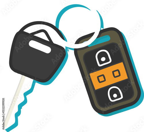 Car key in flat style. Vector illustration