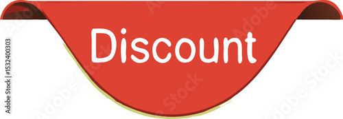 Red label-tag DISCOUNT . Banner Vector illustration