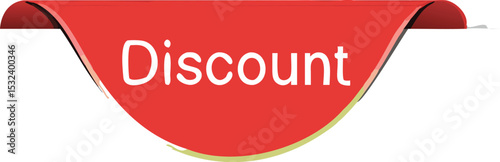 Red label-tag DISCOUNT . Banner Vector illustration