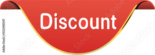 Red label-tag DISCOUNT . Banner Vector illustration