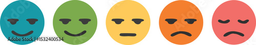 Rating satisfaction scale. Feedback faces.
