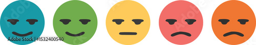 Rating satisfaction scale. Feedback faces.