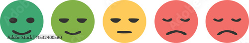 Rating satisfaction scale. Feedback faces.