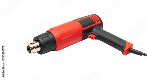 Red and black heat gun isolated PNG with Transparent Background