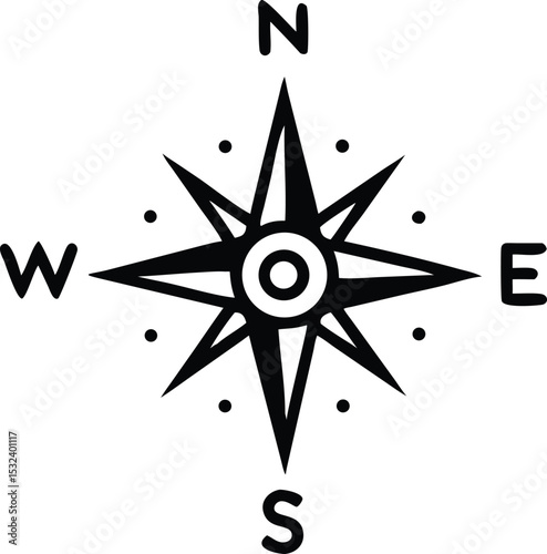 Wind rose. Compass icon. Vector illustration