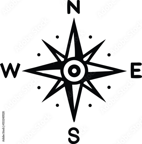 Wind rose. Compass icon. Vector illustration