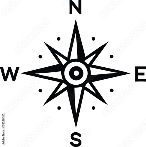 Wind rose. Compass icon. Vector illustration