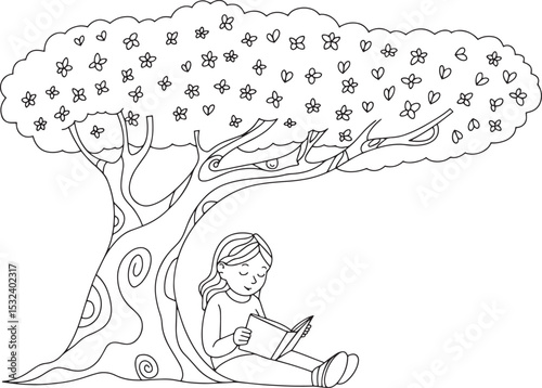 girl reading a book