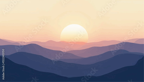 Mountain Range at Sunrise