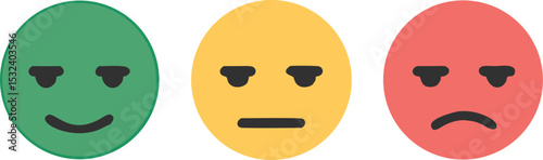 Rating satisfaction scale. Feedback faces. Emoticon set. Vector illustration