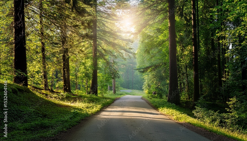 Fototapeta premium road in summer forest