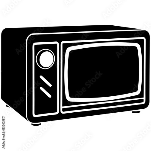 Microwave Silhouette on white background