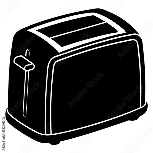 Toaster Silhouette on white background