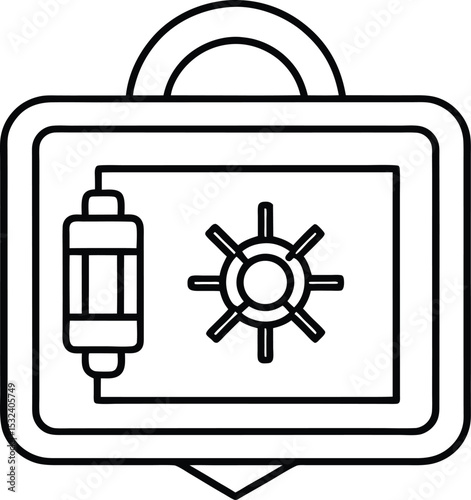  Cyber security vector Line art illustration Password Manager Vault Illustration