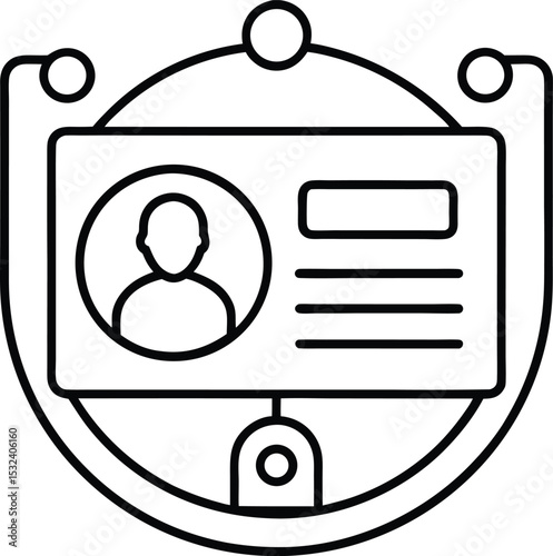  Cyber security vector Line art illustration Secure User Account Dashboard in Flat Vector Style