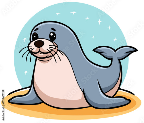 Adorable Sea Lion Character