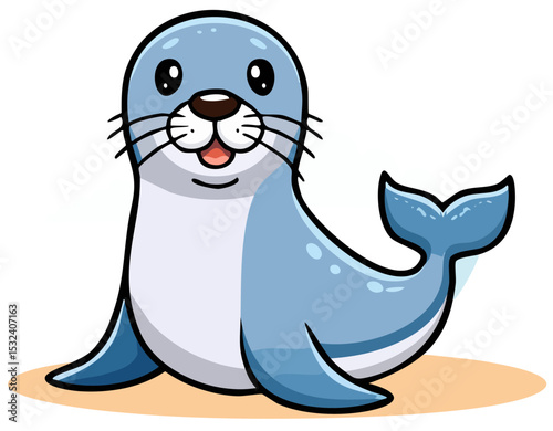 Cute Cartoon Seal Illustration