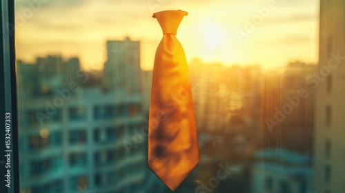 Golden Hour Tie: A Cityscape Sunset
