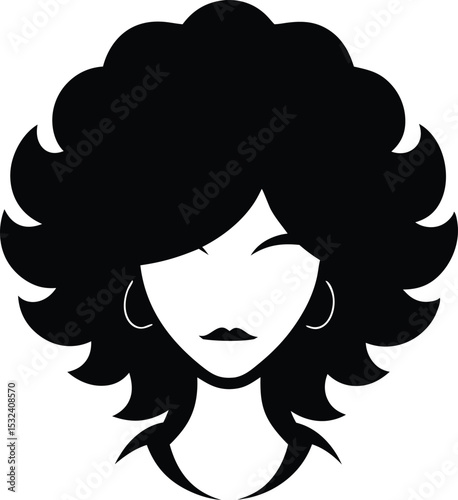 Woman hair silhouette vector illustration. Woman with long hair style vector design