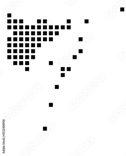 Symbol Map of the City Venezia (Italy) showing the city with a pattern of just a few black squares