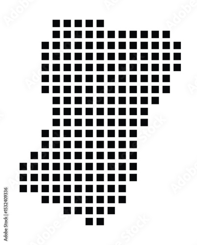 Symbol Map of the City Amstelveen (Netherlands) showing the city with a pattern of just a few black squares