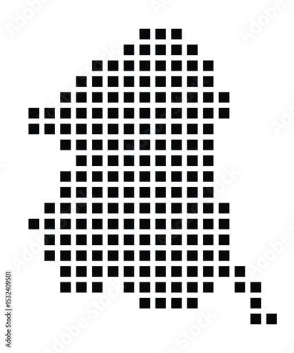 Symbol Map of the City Delft (Netherlands) showing the city with a pattern of just a few black squares