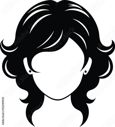 Woman hair silhouette vector illustration. Woman with long hair style vector design