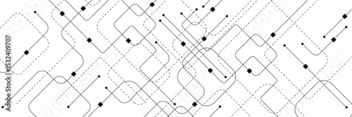 Abstract background with technology circuit board texture. Modern electronic motherboard texture. Engineering and communication concept for header, web banner, website, presentation.