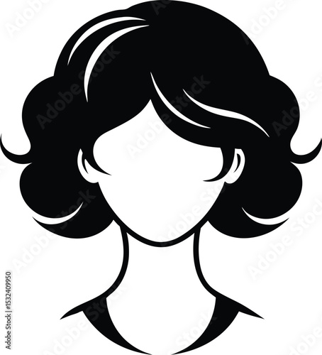 Woman hair silhouette vector illustration. Woman with long hair style vector design