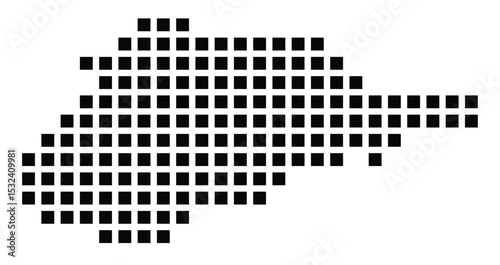 Symbol Map of the City Nissewaard (Netherlands) showing the city with a pattern of just a few black squares