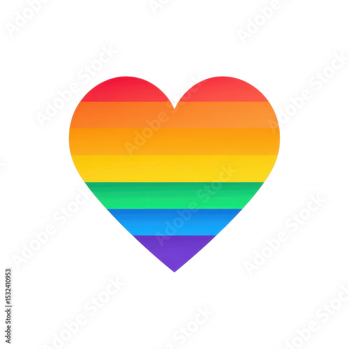 Rainbow Heart: A vibrant heart-shaped symbol designed with the colors of the rainbow flag, representing love, diversity, and pride.