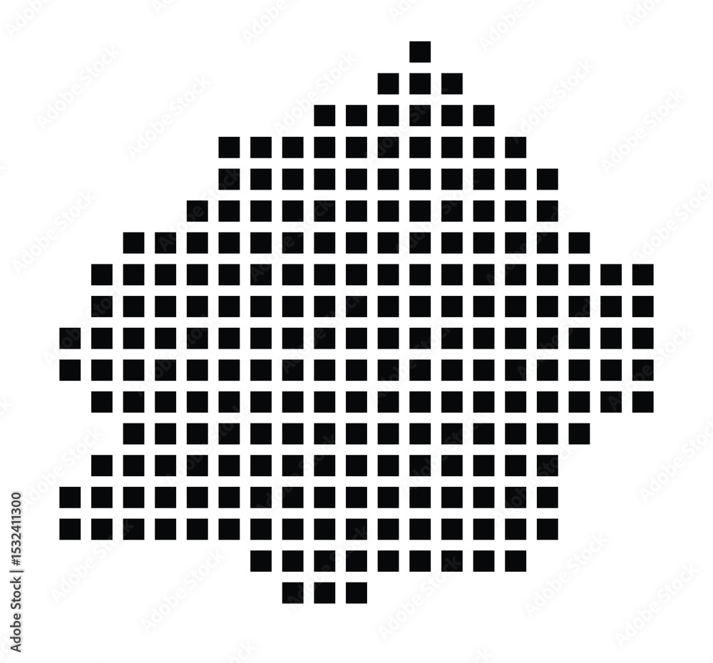 Fototapeta premium Symbol Map of the City M. Kalisz (Poland) showing the city with a pattern of just a few black squares