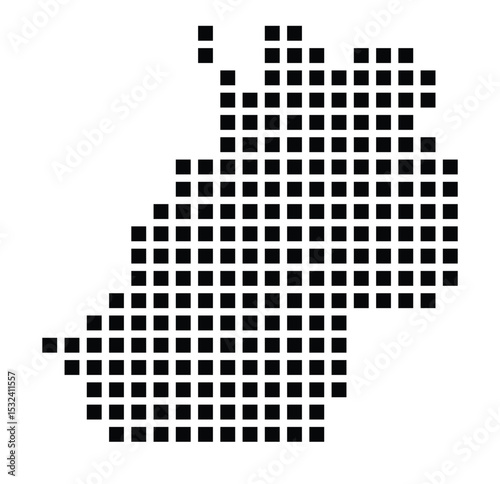 Symbol Map of the City M. Legnica (Poland) showing the city with a pattern of just a few black squares