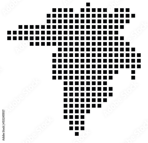 Symbol Map of the City M. Rzeszow (Poland) showing the city with a pattern of just a few black squares