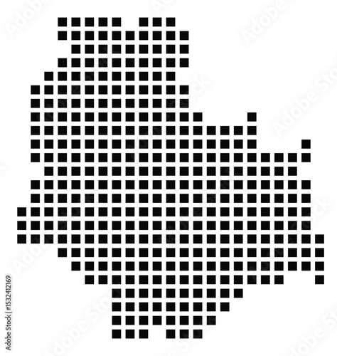 Symbol Map of the City M. St. Warszawa (Poland) showing the city with a pattern of just a few black squares