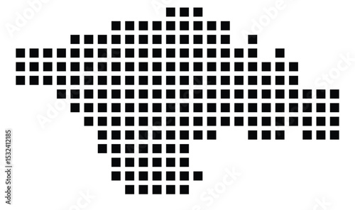 Symbol Map of the City M. Sosnowiec (Poland) showing the city with a pattern of just a few black squares