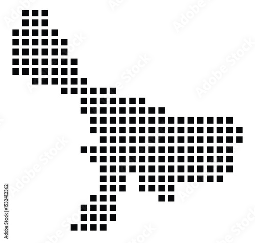Symbol Map of the City M. Wloclawek (Poland) showing the city with a pattern of just a few black squares