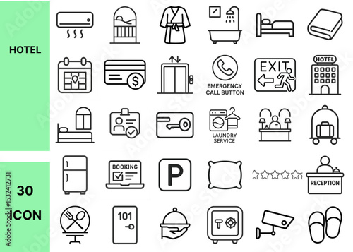 List of hotel service icons